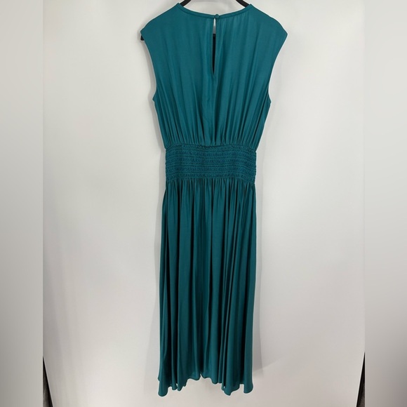 KATE SPADE Silk-blend Twill Smocked-waist Dress In Dark dress size small NWT - Picture 10 of 16